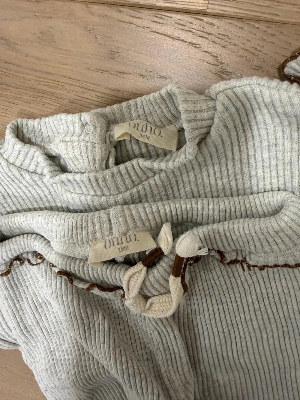 Buho Soft Rib Light Grey Tshirt Matching Set